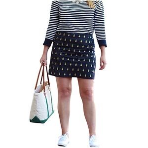 J. Crew Factory Pineapple Print Mini Skirt Blue Size 0